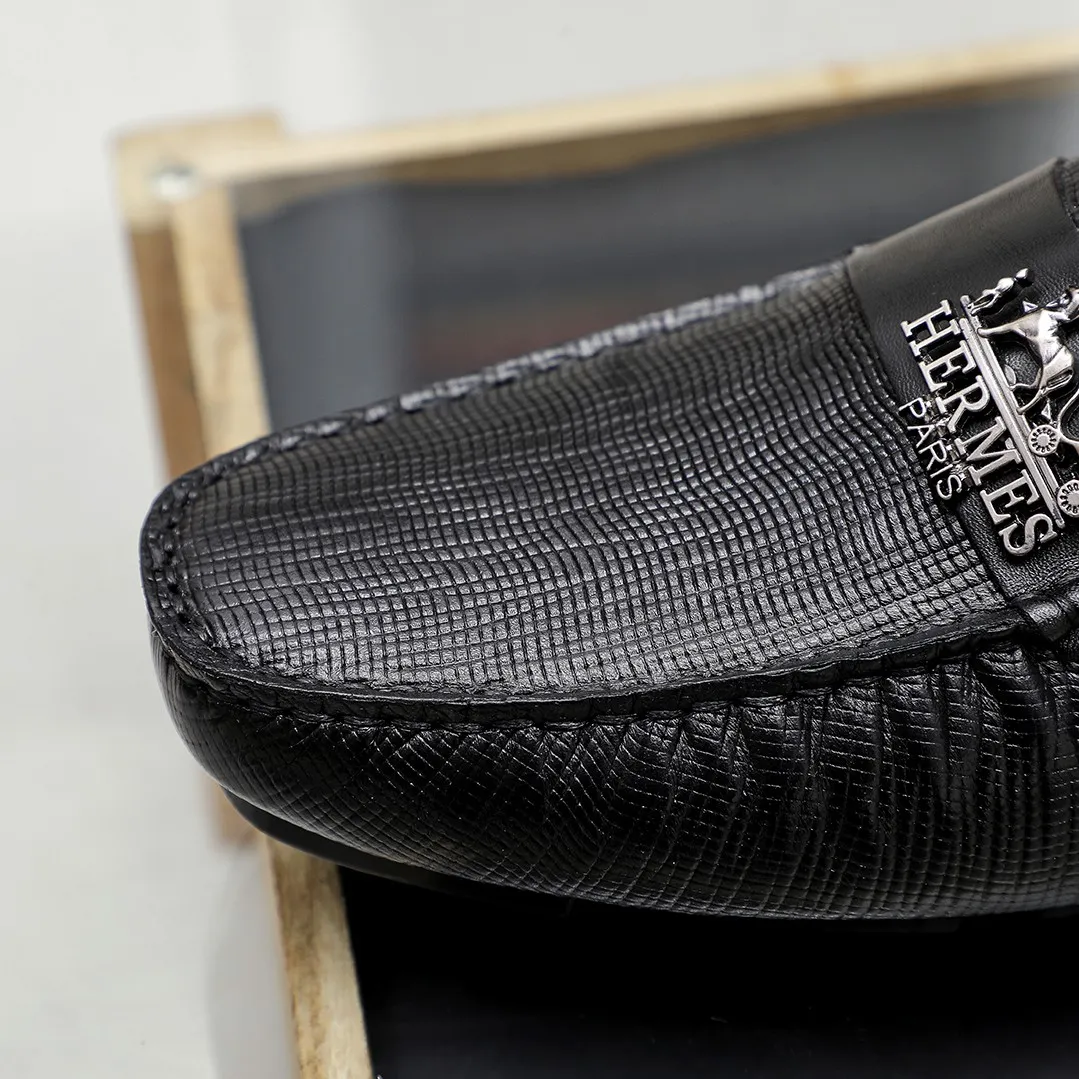 Men's shoes 💰360 🕷🕷【HERMES】The same style as Hermès counters🇨🇳Classic slip-on shoes 1:1 mold opening💯Original quality🍓Using imported first-layer cowhide🍅Pigskin lining🌶🌶Super high-end men's leather shoes🇨🇳Solid and stable Very special🍇 Color, optional! Code number 38-45……